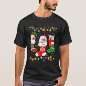American Eskimo kerstlights Funny Puppy Xmas T-shirt (Voorkant)