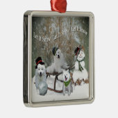 American Eskimo laat het sneeuwen Metalen Ornament (Rechts)