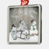American Eskimo laat het sneeuwen Metalen Ornament (Links)