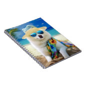 American Eskimo op Beach, zomercadeau voor hondenl Notitieboek (Rechterzijde)