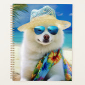 American Eskimo op Beach, zomercadeau voor hondenl Planner (Voorkant)