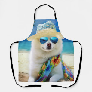 American Eskimo op Beach, zomercadeau voor hondenl Schort