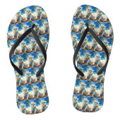 American Eskimo op Beach, zomercadeau voor hondenl Teenslippers (Voetbed)