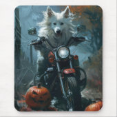American Eskimo Riding Motorcycle Halloween Scary Muismat (Voorkant)