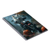 American Eskimo Riding Motorcycle Halloween Scary Notitieboek (Rechterzijde)