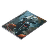 American Eskimo Riding Motorcycle Halloween Scary Notitieboek (Linkerzijde)