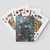 American Eskimo Riding Motorcycle Halloween Scary Pokerkaarten (Achterkant)