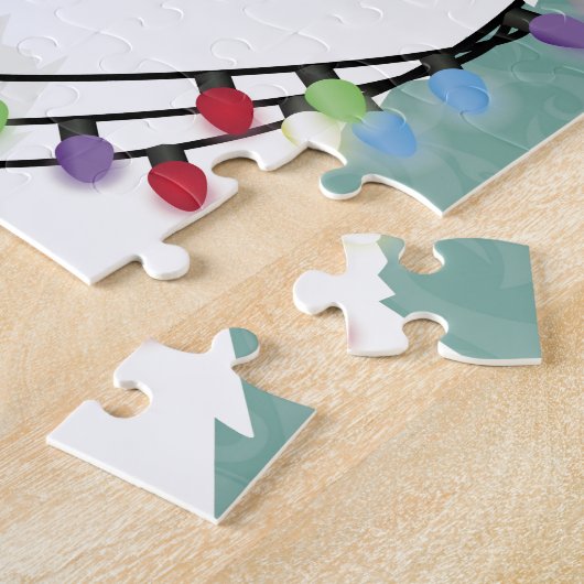 American Eskimo Samoyed Cute Puppy Dog Kerstmis Legpuzzel (Zijkant)