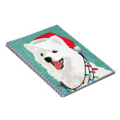 American Eskimo Samoyed Cute Puppy Dog Kerstmis Notitieboek (Rechterzijde)