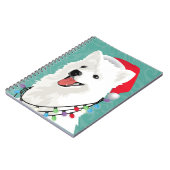 American Eskimo Samoyed Cute Puppy Dog Kerstmis Notitieboek (Linkerzijde)