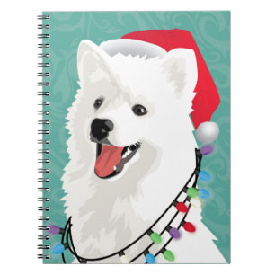 American Eskimo Samoyed Cute Puppy Dog Kerstmis Notitieboek