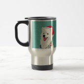 American Eskimo Samoyed Cute Puppy Dog Kerstmis Reisbeker (Links)