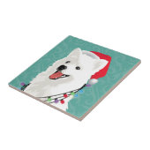 American Eskimo Samoyed Cute Puppy Dog Kerstmis Tegeltje (Zijkant)