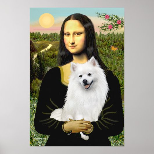 American Eskimo Spitz - Mona Lisa Poster (Voorkant)