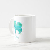 American Eskimo Waterverf Design Koffiemok (Voorkant links)