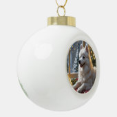 American Eskimo With Christmas Lights Holiday Keramische Bal Ornament (Links)