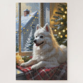 American Eskimo With Christmas Lights Holiday Legpuzzel (Verticaal)