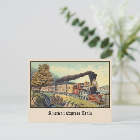 American Express Train Briefkaart (Staand voorkant)