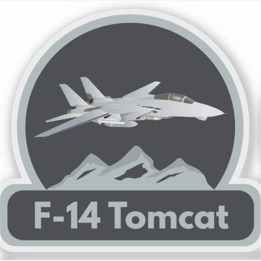 American F-14 Jet Fighter Sticker (Voorkant)