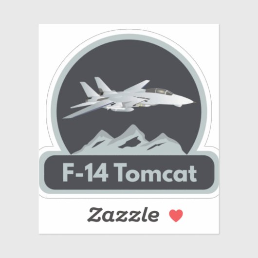 American F-14 Jet Fighter Sticker (Vel)