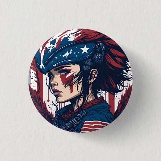 american fan 15 ronde button 3,2 cm (Voorkant)