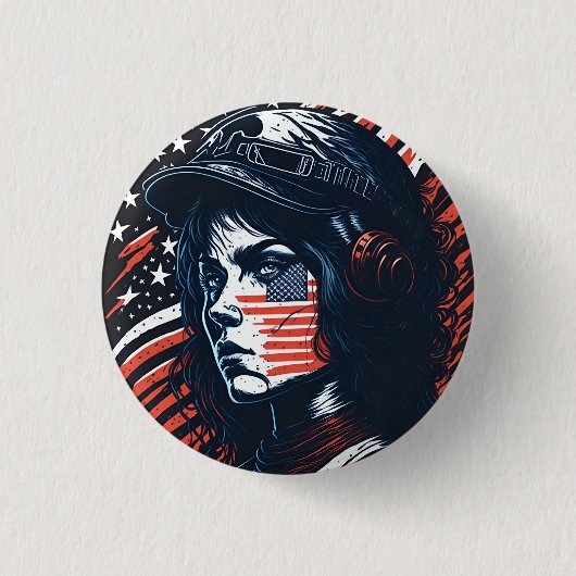 american fan 1 ronde button 3,2 cm (Voorkant)