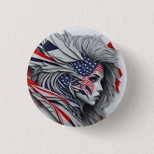 american fan 21 ronde button 3,2 cm (Voorkant)