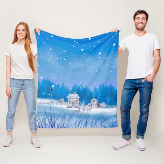 American Farm Signature Fleece Blanket (In situ)