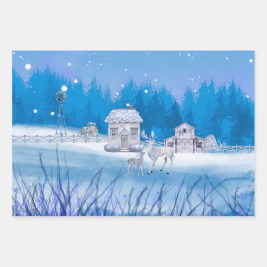 American Farm Wrapping Paper Flat Sheet Set of 3 (Voorkant 2)