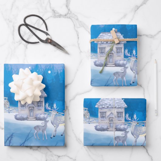 American Farm Wrapping Paper Flat Sheet Set of 3 (Voorkant)