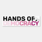 American Feminist Protest Art Hands Off Democracy  Bumpersticker (Voorkant)