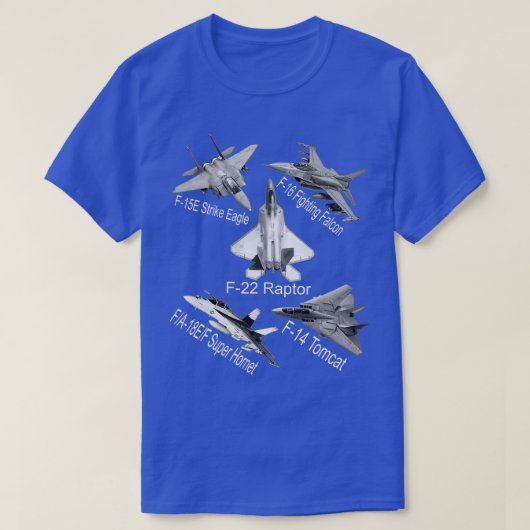American Fighters Jets F22 Raptor F14 Tomcat Plane T-shirt (Design voorkant)