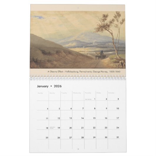 American Fine Art Waterverf Rural America Scenes Kalender (Jan 2026)