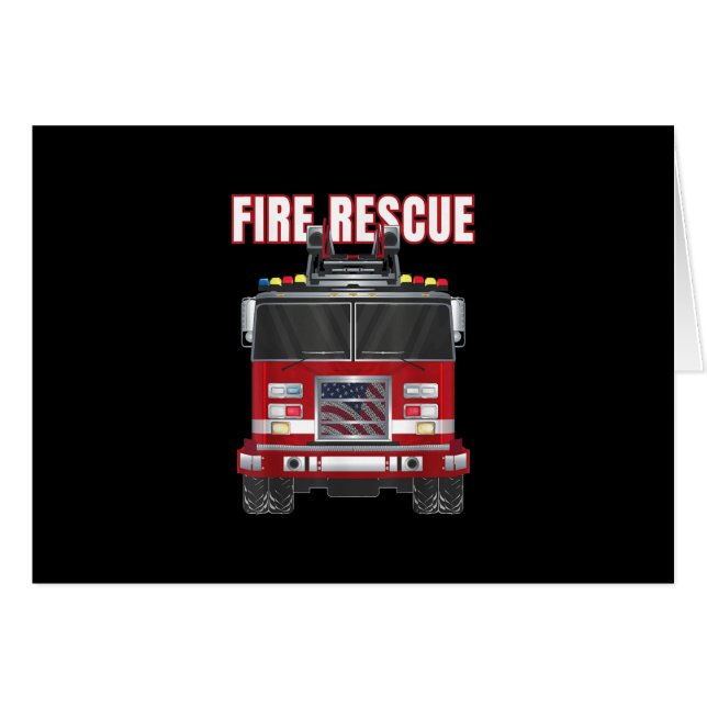American Fire Rescue Firefighter Department Truck (Voorkant Horizontaal)