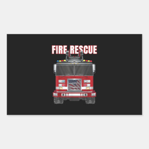 American Fire Rescue Firefighter Department Truck Rechthoekige Sticker