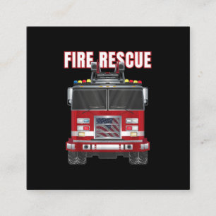American Fire Rescue Firefighter Department Truck Vierkante Visitekaartje