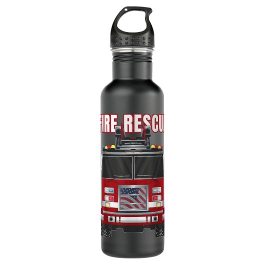 American Fire Rescue Firefighter Department Truck Waterfles (Voorkant)