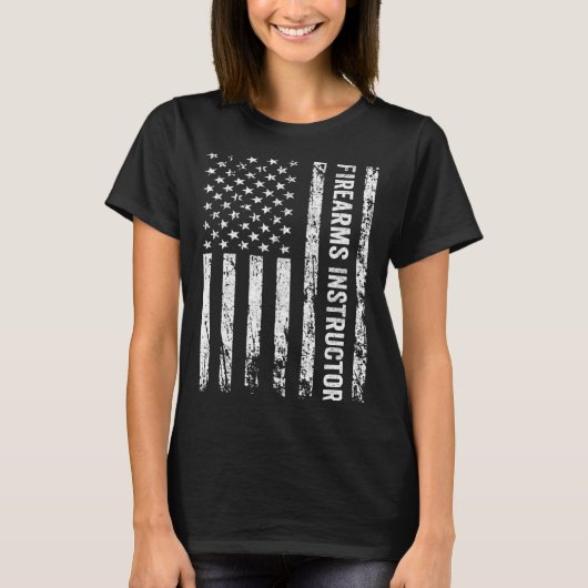 American Firearms Instructor Gun Range Safety Offi T-shirt (Voorkant)