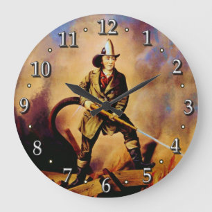 American Firefighter Style 1 Clock Grote Klok