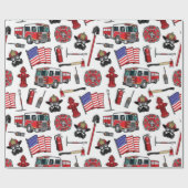American Firefighting Pattern Cadeaupapier (Vlak)