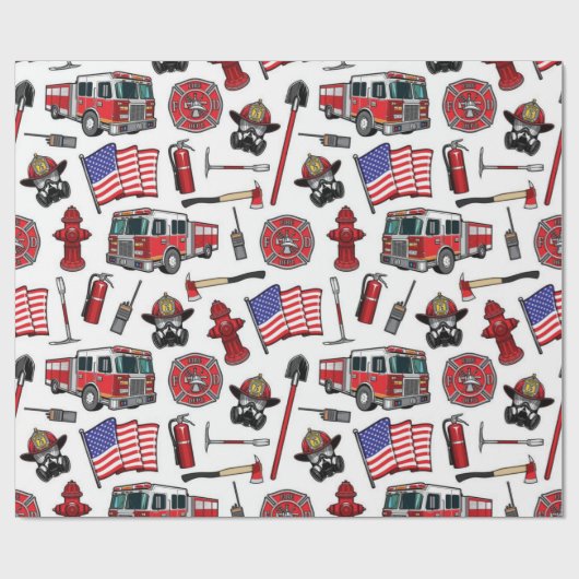 American Firefighting Pattern Cadeaupapier (Vlak)
