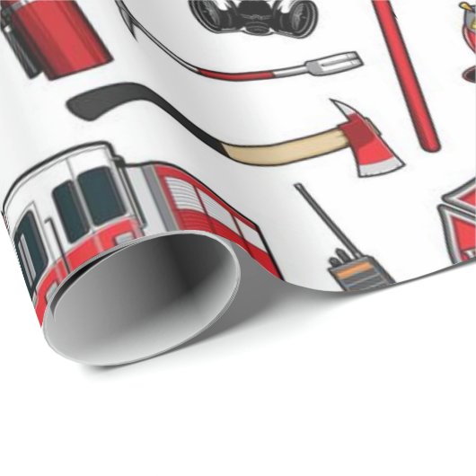 American Firefighting Pattern Cadeaupapier (Rol Hoek)