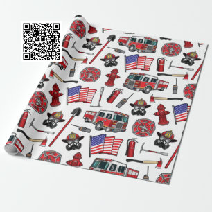 American Firefighting Pattern Cadeaupapier