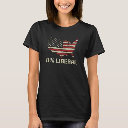 American Flag 0 Liberal    Republican Joke USA Fla T-shirt (Voorkant)