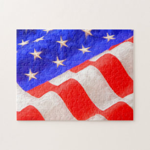 American Flag 11x14 Photo Puzzle with Gift Box Legpuzzel