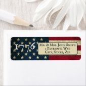 American Flag 1776 retouradres Etiket (Insitu)