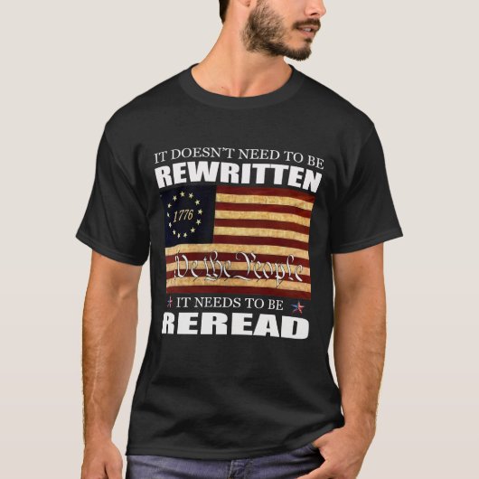 American Flag 1776 We The People Bill of Rights T-shirt (Voorkant)