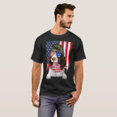 American Flag 4th Of July English Springer Spaniel T-shirt (Voorkant volledig)