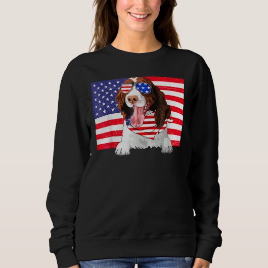 American Flag 4th Of July English Springer Spaniel Trui (Voorkant)