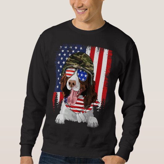 American Flag 4th Of July English Springer Spaniel Trui (Voorkant)
